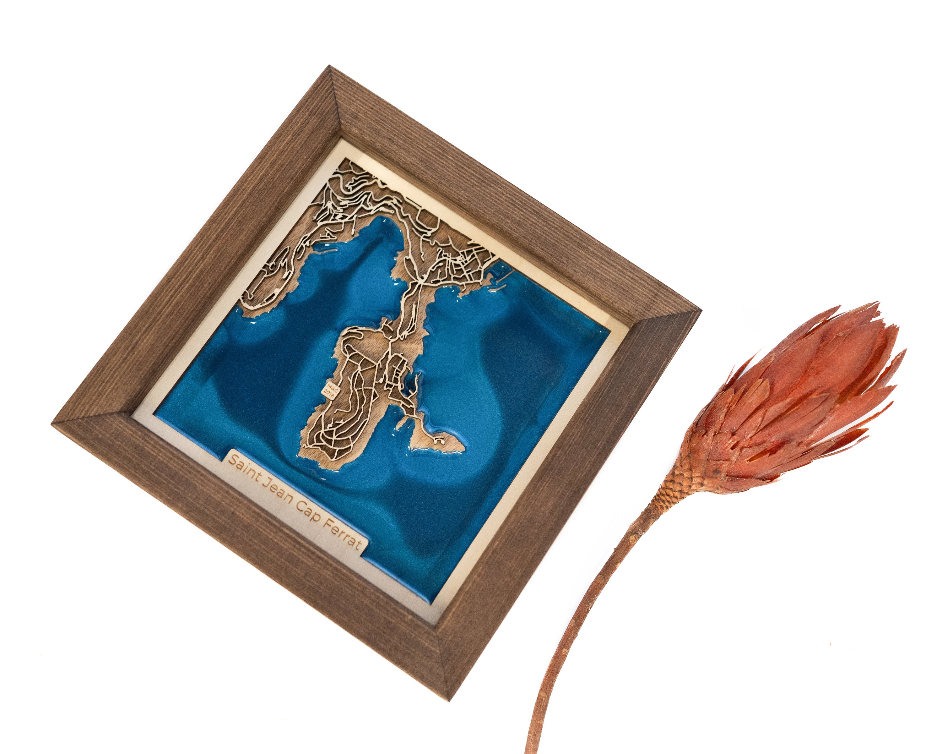 Saint-Jean-Cap-Ferrat Map | Wood and Epoxy