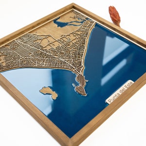 Punta del Este : carte | Bois et époxy