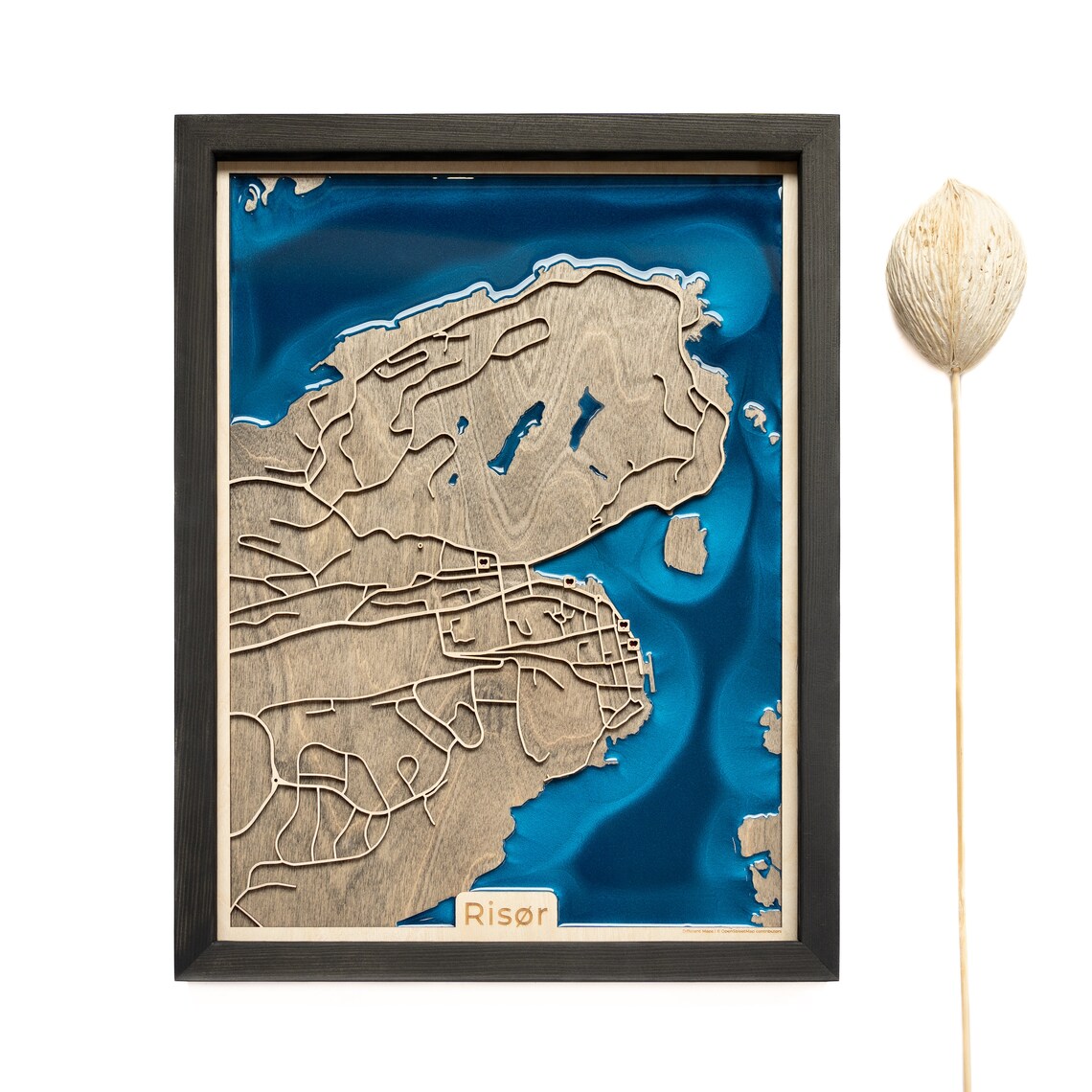 Risør Map | Wood and Epoxy - Etsy
