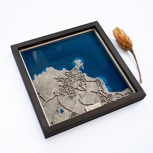St Ives Karte | Holz und Epoxydharz