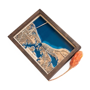 Carte de la plage de Chic | Bois et époxy