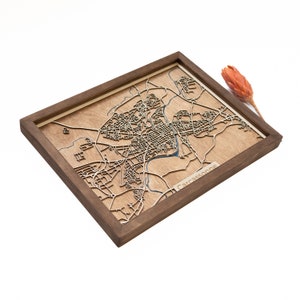 Carcassonne Karte | Holz und Epoxydharz