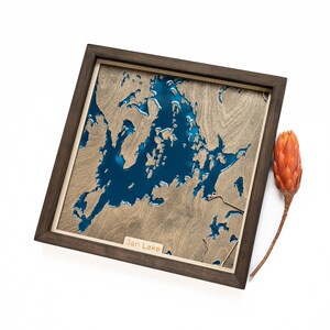 Jan Lake Map / Legno ed epossidica