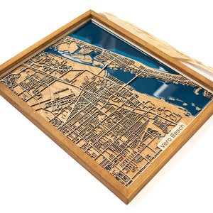 Mapa de Vero Beach / Madera y Epoxi