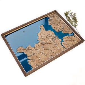 Mapa de Padstow / Madera y epoxi