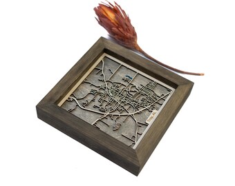 Troy AL Map | Wood and Epoxy