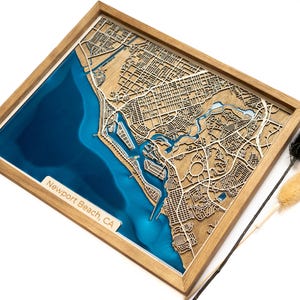 Newport Beach Map | Wood and Epoxy