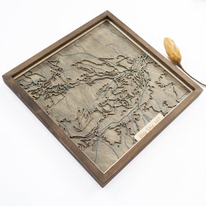 Grande carte du ciel | Bois et époxy