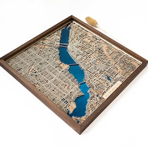 voet Kaart van Myers | Hout en epoxy
