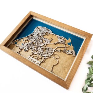 Cumana : carte | Bois et époxy