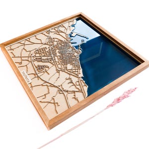 Molfetta Map | Wood and Epoxy