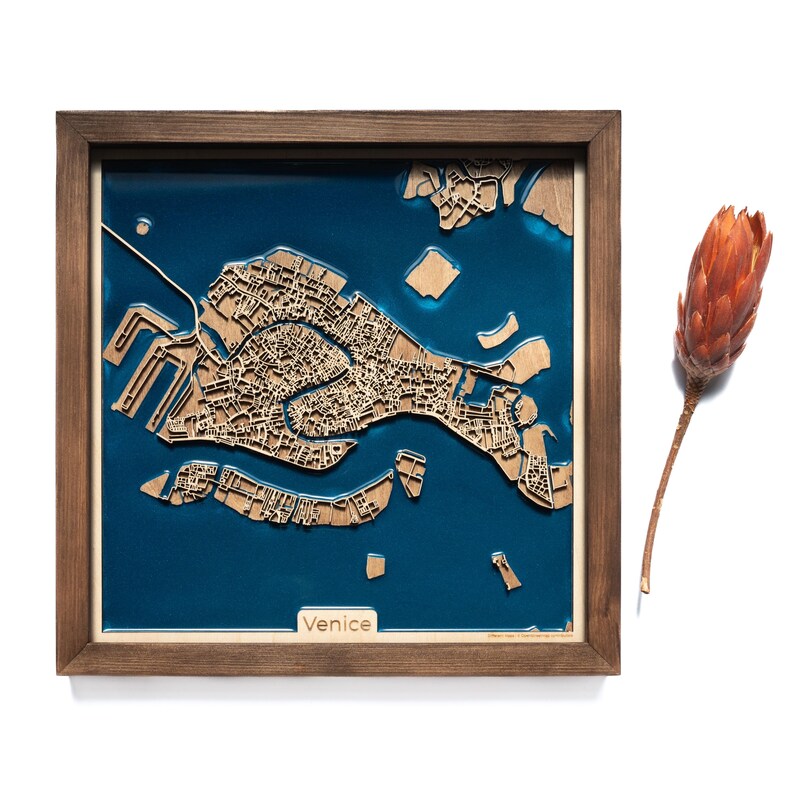 Personalized Wooden Map of Any City in the World | Wood and Epoxy Resin ...
