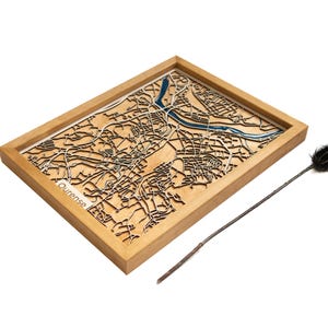 Ourense Karte | Holz und Epoxydharz