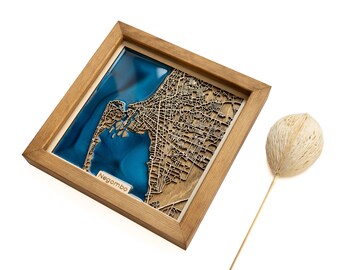 Negombo Map | Wood and Epoxy