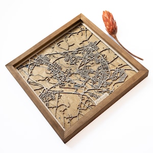Oxford Stadtplan | Holz und Epoxydharz