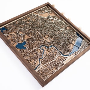Mapa de Cambridge / Madera y epoxi