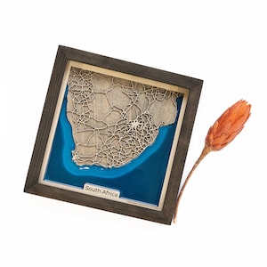 Mapa de Sudáfrica / Madera y Epoxi