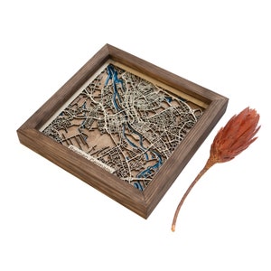 Bremen Map | Wood and Epoxy