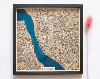 Liverpool Map | Wood and Epoxy