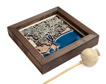 Aberdeen Map | Wood and Epoxy