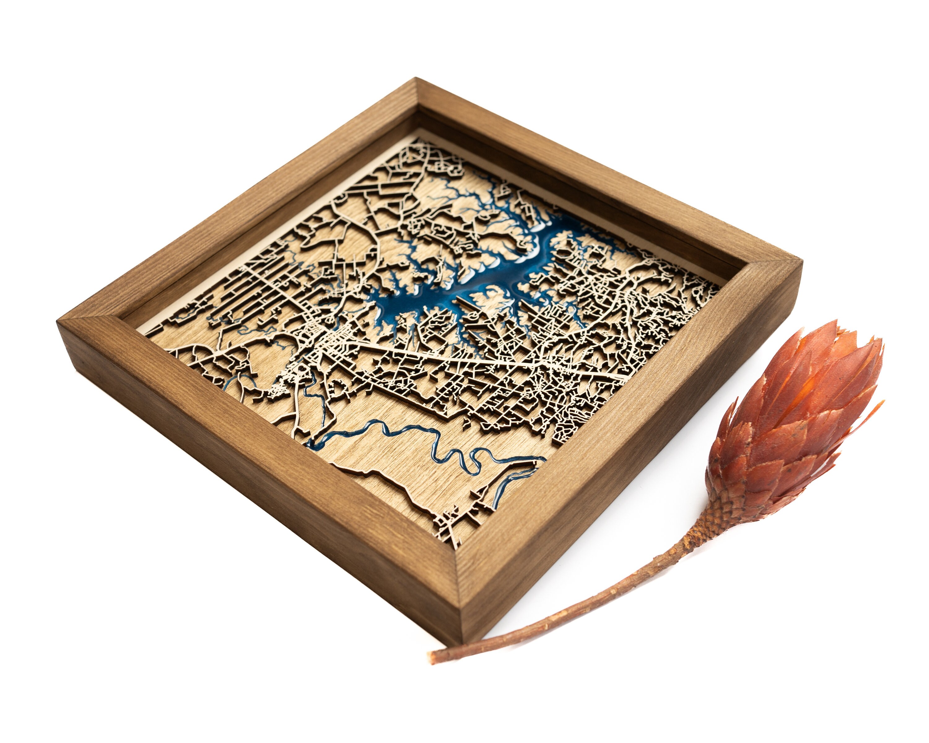 Ciudad del Este Map | Wood and Epoxy