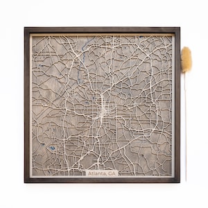 Carte d'Atlanta | Bois et époxy