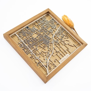 Kaart van Davis | Hout en epoxy