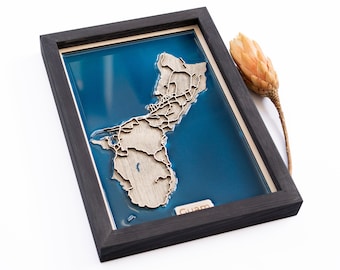 Guam Map | Wood and Epoxy