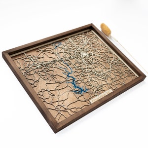 Charlotte Wooden Map | Wood and Epoxy