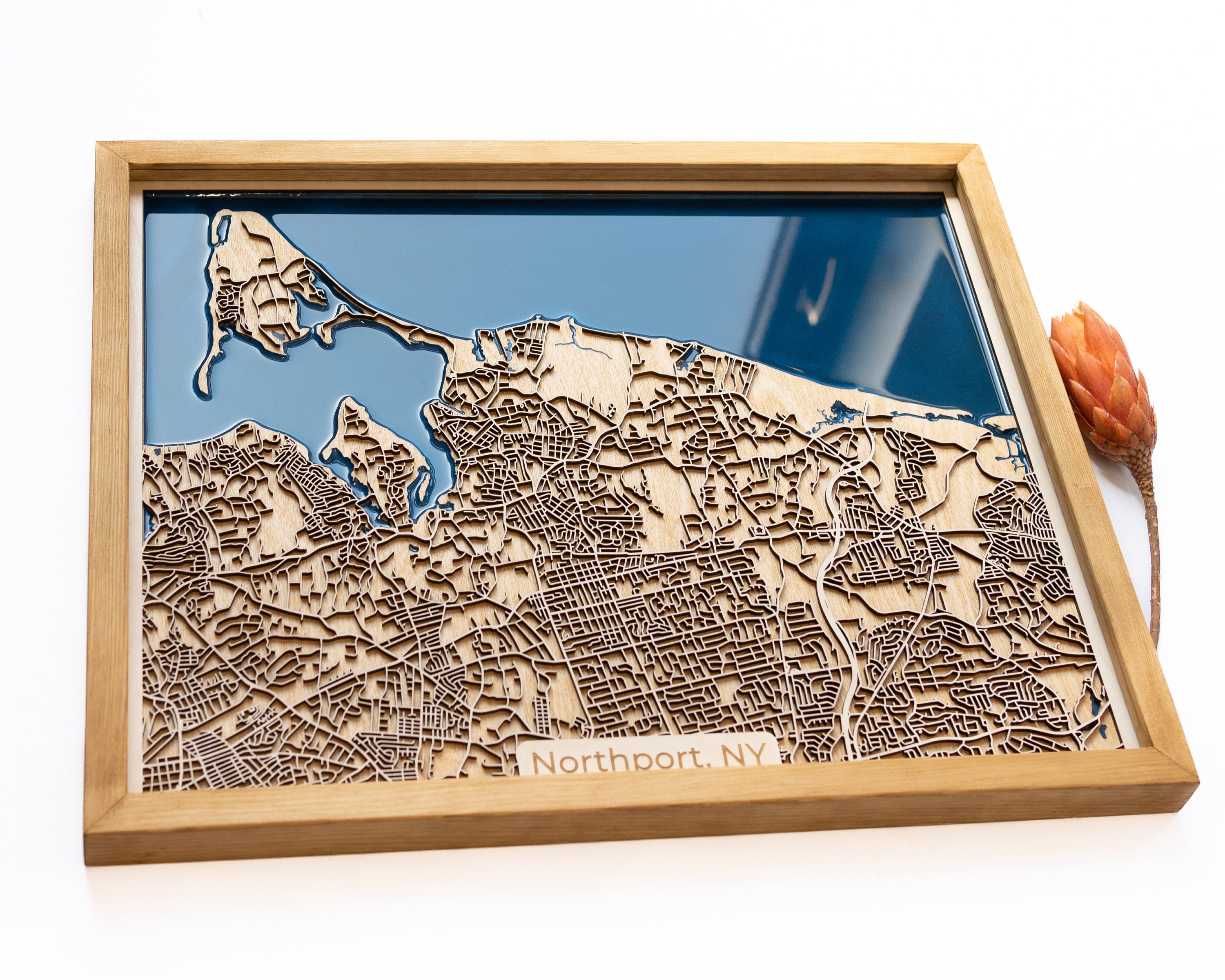 Northport Map | Wood and Epoxy