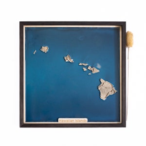 Hawaiianische Inseln Karte | Holz und Epoxydharz