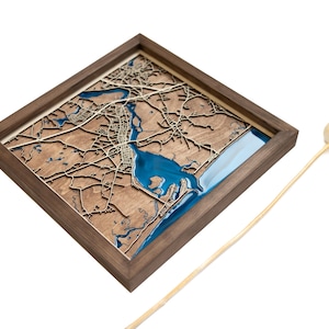 Newburyport Map | Wood and Epoxy