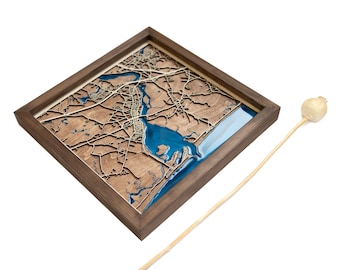 Newburyport Map | Wood and Epoxy