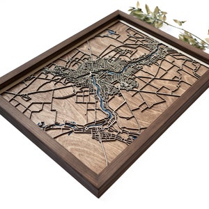 Mapa de Pervomaiskyi / Madera y epoxi