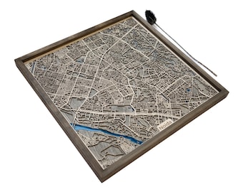 Noida Map | Wood and Epoxy