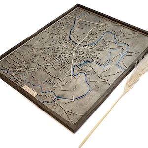 Karlovac : carte | Bois et époxy