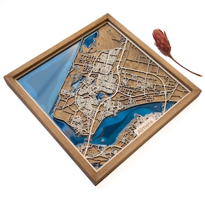 Almere : carte | Bois et époxy