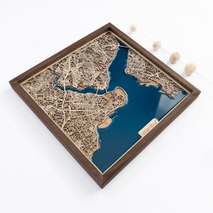 Istanbul Map | Wood and Epoxy