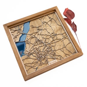 Bristol Karte | Holz und Epoxydharz