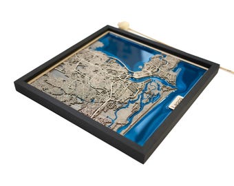 Lagos Map | Wood and Epoxy