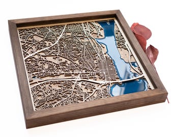 Alexandria Map | Wood and Epoxy