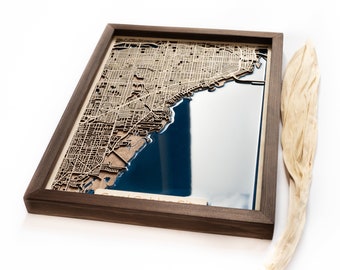 Mapa de Coral Gables / Madera y epoxi