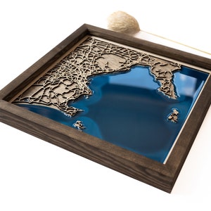 Gulf of Naples Map | Wood and Epoxy
