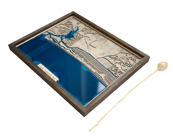 Oak Island Map | Wood and Epoxy