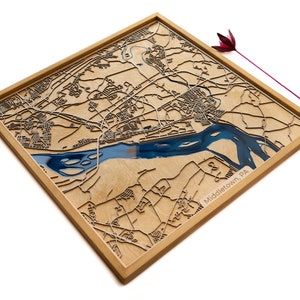 Carte de Middletown | Bois et époxy