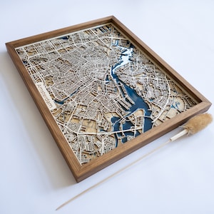 Amsterdam Wood Map | Wood and Epoxy