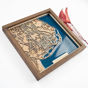 Mapa de Wilhelmshaven / Madera y epoxi
