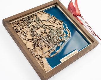 ヴィルヘルムスハーフェンの地図 | 木材とエポキシ - Etsy 日本