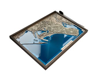 Karachi Map | Wood and Epoxy
