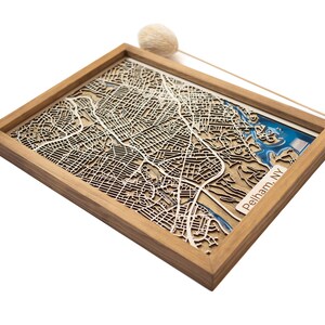 Kaart van Pelham | Hout en epoxy